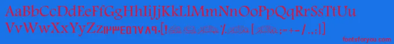 ScAmeen Font – Red Fonts on Blue Background
