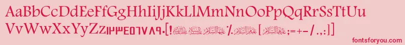 フォントScAmeen – ピンクの背景に赤い文字
