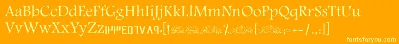 ScAmeen Font – Yellow Fonts on Orange Background