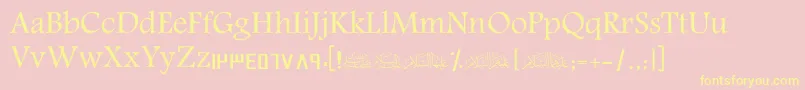 ScAmeen Font – Yellow Fonts on Pink Background