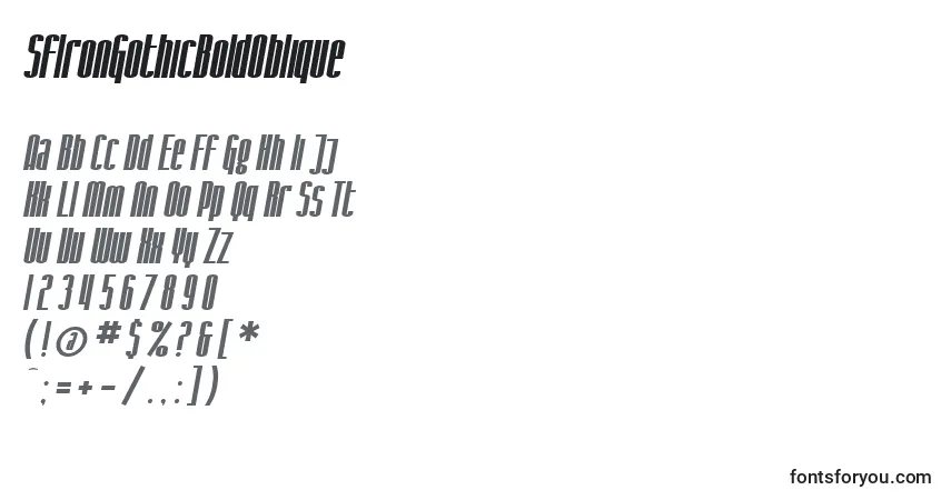 SfIronGothicBoldOblique-fontti – aakkoset, numerot, erikoismerkit