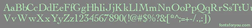 フォントThesissskRegular – 灰色の背景に緑のフォント
