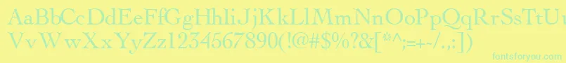 ThesissskRegular Font – Green Fonts on Yellow Background