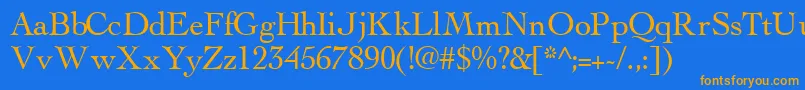 ThesissskRegular Font – Orange Fonts on Blue Background