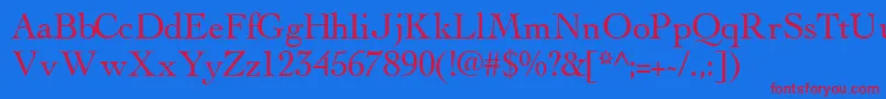 ThesissskRegular Font – Red Fonts on Blue Background