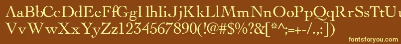 Шрифт ThesissskRegular – жёлтые шрифты на коричневом фоне