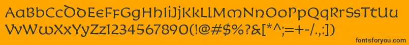 KoriganItcLight Font – Black Fonts on Orange Background