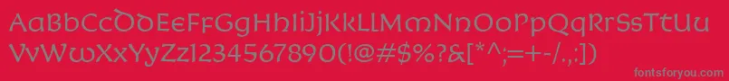 KoriganItcLight Font – Gray Fonts on Red Background