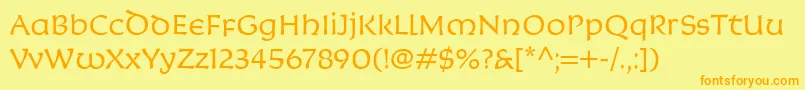 KoriganItcLight Font – Orange Fonts on Yellow Background