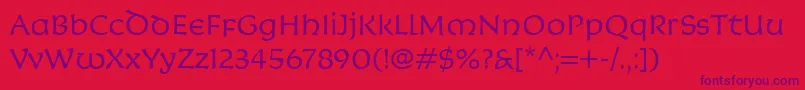 KoriganItcLight Font – Purple Fonts on Red Background