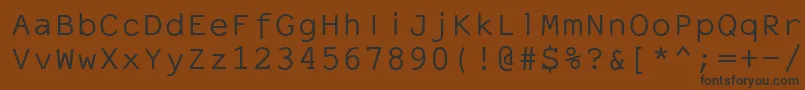 Fonte ElronetMonospace – fontes pretas em um fundo marrom