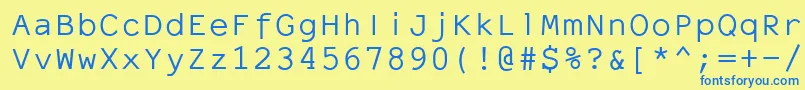 ElronetMonospace Font – Blue Fonts on Yellow Background