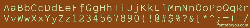 フォントElronetMonospace – 緑色の文字が茶色の背景にあります。