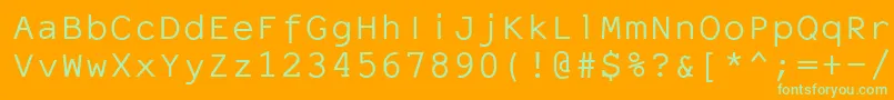 ElronetMonospace-Schriftart – Grüne Schriften auf orangefarbenem Hintergrund