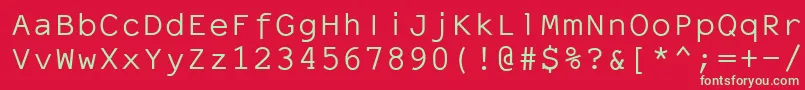 フォントElronetMonospace – 赤い背景に緑の文字