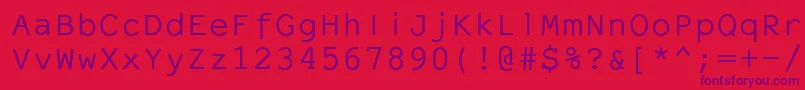Czcionka ElronetMonospace – fioletowe czcionki na czerwonym tle