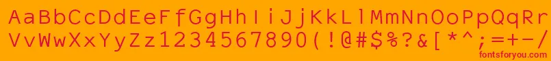 ElronetMonospace Font – Red Fonts on Orange Background