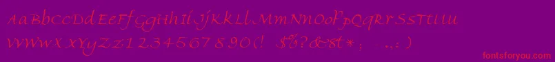 FlorenceLight Font – Red Fonts on Purple Background