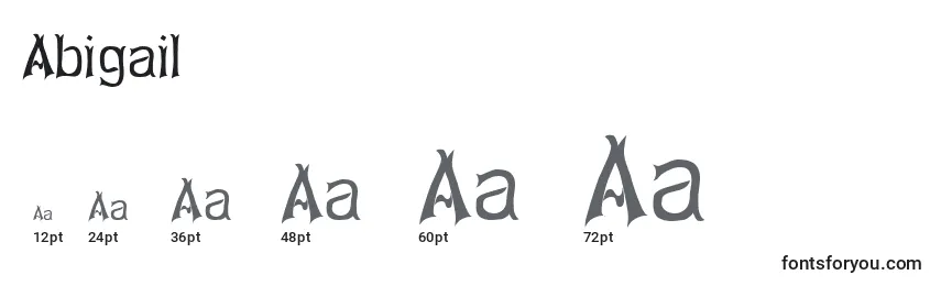 Размеры шрифта Abigail