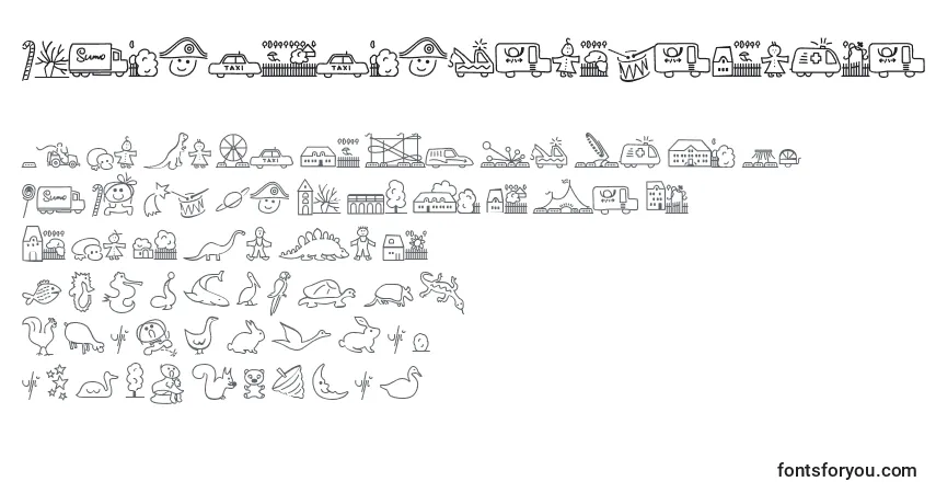 LokinderdingsbumsRechts Font – alphabet, numbers, special characters