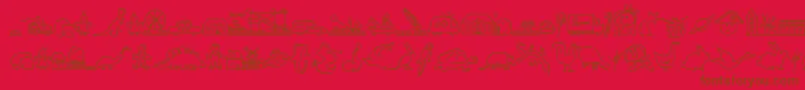 Шрифт LokinderdingsbumsRechts – коричневые шрифты на красном фоне