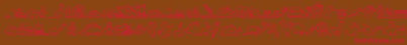 LokinderdingsbumsRechts Font – Red Fonts on Brown Background