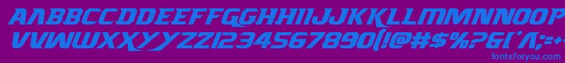 Borgsquadital Font – Blue Fonts on Purple Background