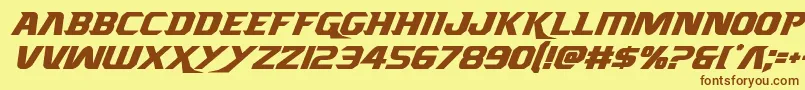 Borgsquadital Font – Brown Fonts on Yellow Background