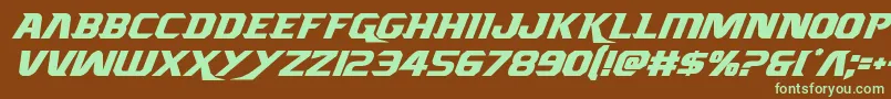 Borgsquadital Font – Green Fonts on Brown Background