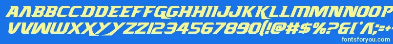 Borgsquadital Font – Yellow Fonts on Blue Background