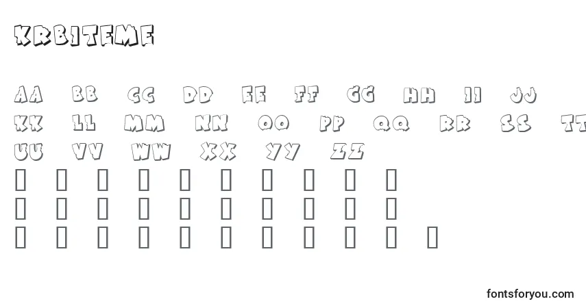 Czcionka KrBiteMe – alfabet, cyfry, specjalne znaki