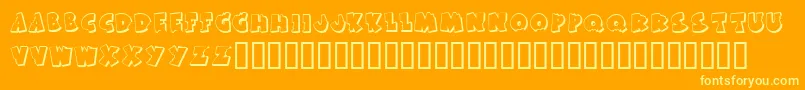 KrBiteMe-Schriftart – Gelbe Schriften auf orangefarbenem Hintergrund