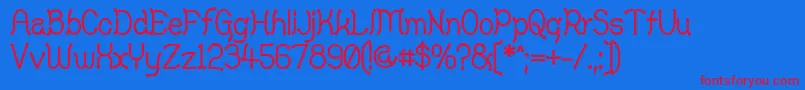 YellowSwamp-Schriftart – Rote Schriften auf blauem Hintergrund