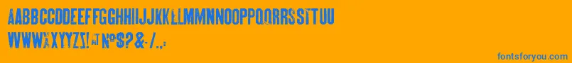 SkinBones Font – Blue Fonts on Orange Background