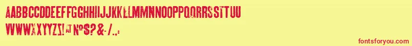 SkinBones Font – Red Fonts on Yellow Background