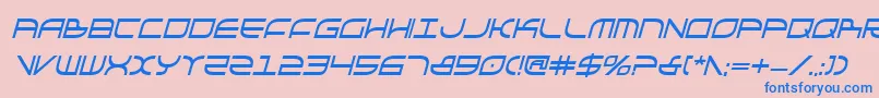 フォントGalgaBoldCondenseditalic – ピンクの背景に青い文字