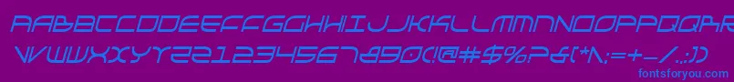 Шрифт GalgaBoldCondenseditalic – синие шрифты на фиолетовом фоне