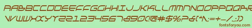 Шрифт GalgaBoldCondenseditalic – коричневые шрифты на зелёном фоне