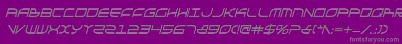 フォントGalgaBoldCondenseditalic – 紫の背景に灰色の文字