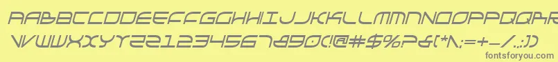 GalgaBoldCondenseditalic-Schriftart – Graue Schriften auf gelbem Hintergrund
