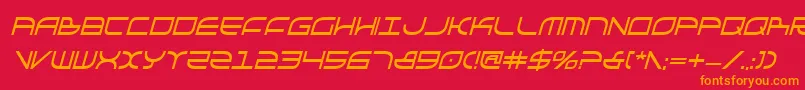フォントGalgaBoldCondenseditalic – 赤い背景にオレンジの文字