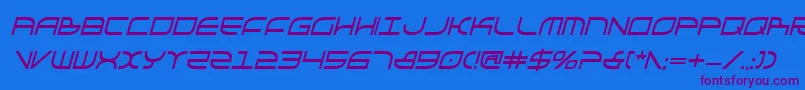 GalgaBoldCondenseditalic Font – Purple Fonts on Blue Background