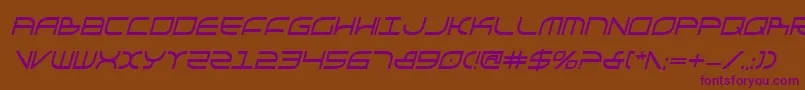 GalgaBoldCondenseditalic-fontti – violetit fontit ruskealla taustalla