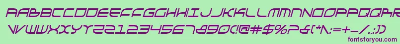GalgaBoldCondenseditalic-Schriftart – Violette Schriften auf grünem Hintergrund