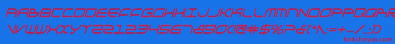 GalgaBoldCondenseditalic Font – Red Fonts on Blue Background