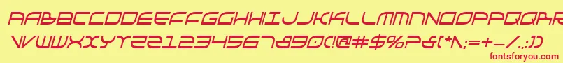 GalgaBoldCondenseditalic Font – Red Fonts on Yellow Background