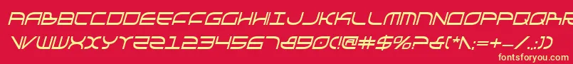 GalgaBoldCondenseditalic-Schriftart – Gelbe Schriften auf rotem Hintergrund