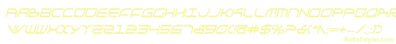 Fonte GalgaBoldCondenseditalic – fontes amarelas em um fundo branco