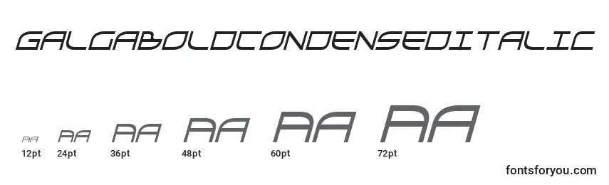 GalgaBoldCondenseditalic Font Sizes