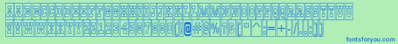 GildiatitulcmotlBold Font – Blue Fonts on Green Background